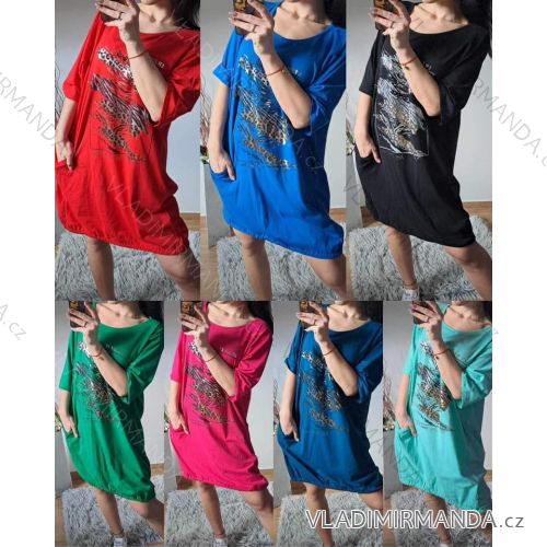 Women's Cotton Short Sleeve Summer Dress (S / M / L / XL ONE SIZE) ITALIAN FASHION IMD22472