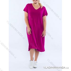 Šaty oversize krátky rukáv dámske nadrozmer (60/62 ONE SIZE) TALIANSKA MÓDA IMD24056