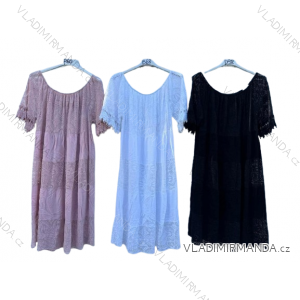 Summer dress with bare shoulders short sleeve lace women (uni m / l) ITALIAN MODE IMD20304