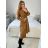 Women's Button Up Fluff Coat With Hood (S/M/L ONE SIZE) ITALIAN FASHION IM423600 -   Brown
 -   M / L