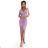 404-10 Shiny dress with a neckline and a slit on the leg - dirty pink with glitter