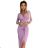 404-10 Shiny dress with a neckline and a slit on the leg - dirty pink with glitter