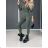 Women's Long Elegant Long Sleeve Jumpsuit (S/M ONE SIZE) ITALIAN FASHION IMWA23289 -   zelená khaki -   S / M