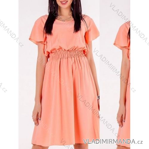 Women's Long Chiffon Short Sleeve Dress (S/M ONE SIZE) ITALIAN FASHION IMWGS231048