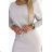 209-11 Dress with long sleeves and a wide tied belt - beige