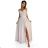 299-15 CHIARA elegant maxi dress with straps - beige with glitter