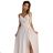 299-15 CHIARA elegant maxi dress with straps - beige with glitter