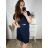 Women's short sleeve dress oversized (L-3XL) POLISH FASHION PMF20013 Colour   dark blue Size   42