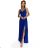 299-17 CHIARA elegant maxi dress with straps - blue with glitter