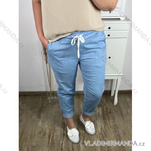 Kalhoty  s páskem dámské nadrozměr (XL/2XL/3XL ONE SIZE) ITALSKá MóDA IM424211