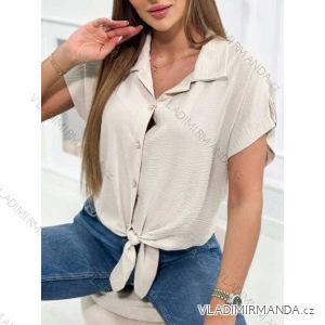 Tunika košilová krátký rukáv dámská (S/M/L ONE SIZE) ITALSKÁ MÓDA IMWBH24067