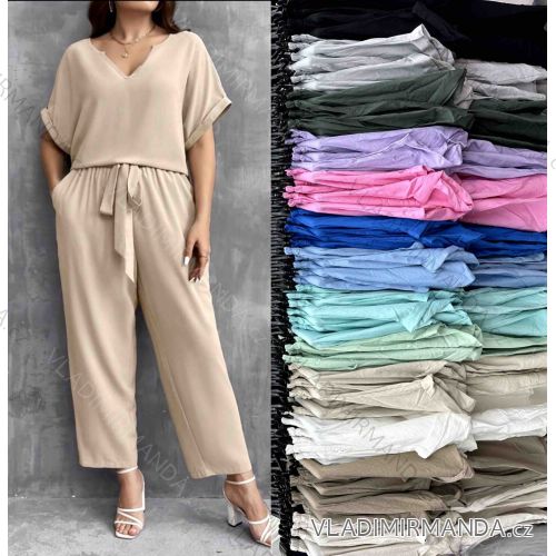 Women's Plus Size Long Pants and Long Sleeve Shirt Set (L/XL/2XL ONE SIZE) POLISH FASHION IMWT23BELLA