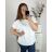 Women's Plus Size Elegant Short Sleeve Tunic (3XL/4XL/5XL ONE SIZE) ITALIAN FASHION IM424112 -   white -   3xl / 4xl