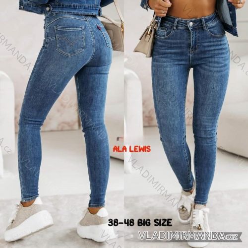 Rifle jeans dlouhé dámské nadrozměr (38-48 / M-4XL) M.SARA MSR24192