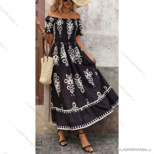 Women's Long Chiffon Short Sleeve Dress (S/M ONE SIZE) ITALIAN FASHION IMWGS231048