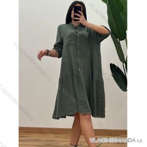 Women's Long Chiffon Short Sleeve Dress (S/M ONE SIZE) ITALIAN FASHION IMWGS231048