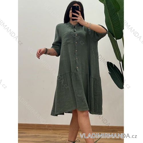 Women's Long Chiffon Short Sleeve Dress (S/M ONE SIZE) ITALIAN FASHION IMWGS231048