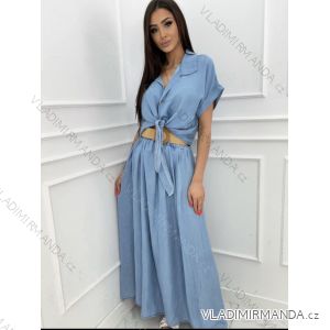 Women's Long Chiffon Short Sleeve Dress (S/M ONE SIZE) ITALIAN FASHION IMWGS231048