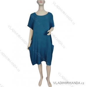 Šaty volnočasové oversize krátký rukáv dámské nadrozměr (XL/2XL/3XL ONE SIZE) ITALSKá MODA IM723MUSE/DU