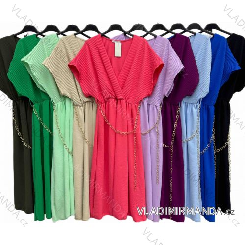 Women's Long Chiffon Short Sleeve Dress (S/M ONE SIZE) ITALIAN FASHION IMWGS231048