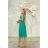 Women's Long Elegant Dress with Wide Straps (SL) FRENCH FASHION FMPEL23VELVET Green 44