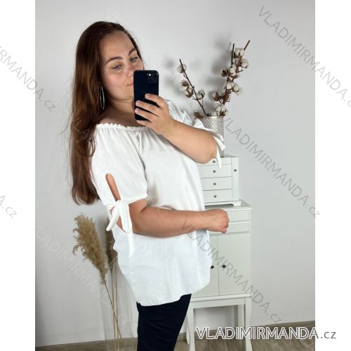 Women's Plus Size Elegant Short Sleeve Tunic (3XL/4XL/5XL ONE SIZE) ITALIAN FASHION IM424112