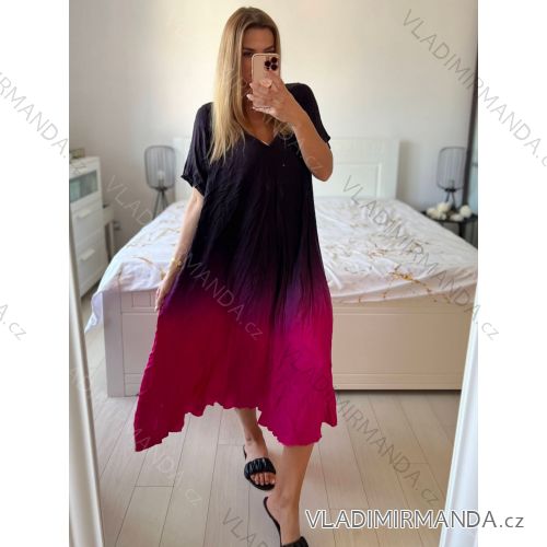 Women's Long Chiffon Short Sleeve Dress (S/M ONE SIZE) ITALIAN FASHION IMWGS231048