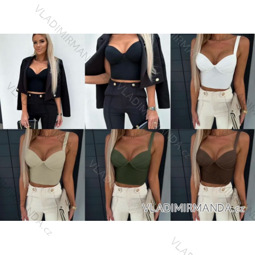 Croptop na ramínka dámský (S/M ONE SIZE) ITALSKÁ MÓDA IMPLP2480760045