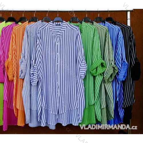 Shirt Extended 3/4 Long Sleeve Women's Plus Size (52/58 ONE SIZE) ITALIAN FASHION IMBM24057