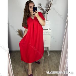 Šaty maxi dlouhé letní oversize krátký rukáv dámské nadrozměr (58/60/62 ONE SIZE) ITALSKá MóDA IM424278