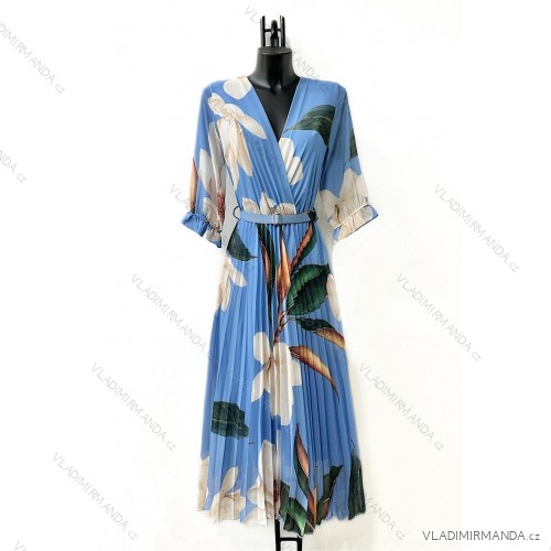 Women's Long Sleeve Summer Dress (S/M ONE SIZE) ITALIAN FASHION IMPES238990 blue azure