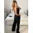 Women's Long Summer Pants with Belt (S/M ONE SIZE) ITALIAN FASHION IMD24080