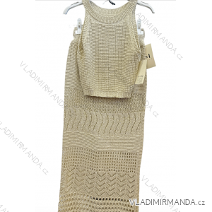 Women's Knitted Summer Top and Skirt Set (S/M ONE SIZE) ITALIAN FASHION IMPSH2411165