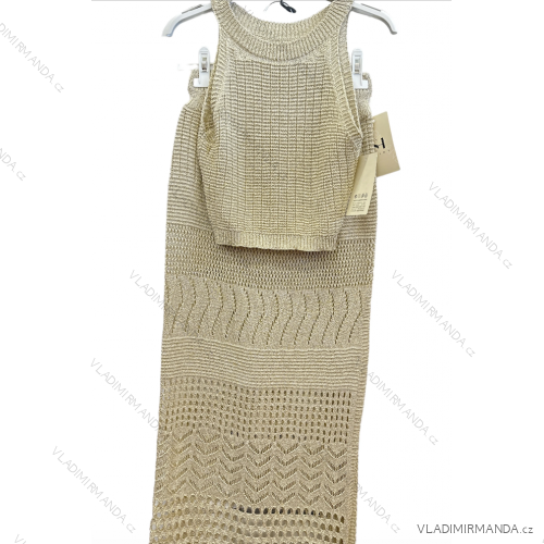 Women's Knitted Summer Top and Skirt Set (S/M ONE SIZE) ITALIAN FASHION IMPSH2411165