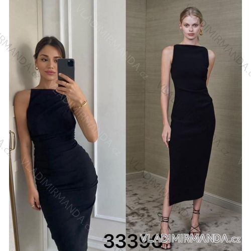 Šaty elegantní bez rukávu dámské (S/M ONE SIZE) ITALSKÁ MÓDA IMM24M33396