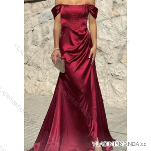 Šaty dlouhé společenské elegantní carmen krátký rukáv dámské (S/M ONE SIZE) ITALSKÁ MÓDA IMPSH246590