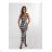 Women's Plus Size (42-46) Long Elegant Party Sleeveless Dress POLISH FASHION PMLBC23265-10 hnědá gepard XS/S