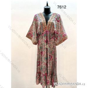 Šaty letní indické krátký rukáv dámské (S/M/L ONE SIZE) INDICKÁ MÓDA IMM24M7612