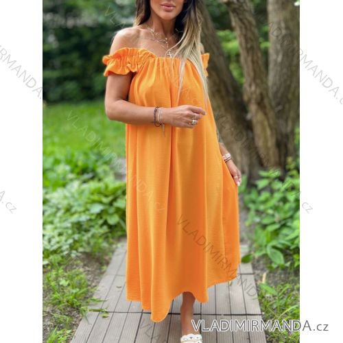 Šaty dlouhé letní oversize na ramínka dámské (S/M/L ONE SIZE) ITALSKÁ MÓDA IMWCN24062