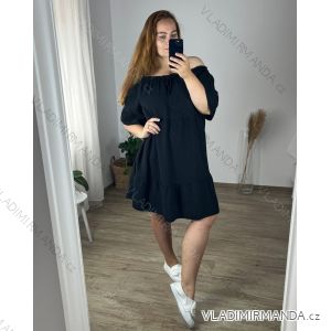 Sommerliches Musselin-Carmen-Kleid für Damen (46/50 EINHEITSGRÖSSE) ITALIAN FASHION IMBM24061