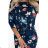 13-160 Sporty dress - colorful flowers on a dark blue background