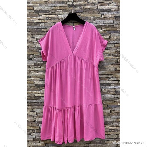 Women's Long Sleeve Summer Dress (S/M ONE SIZE) ITALIAN FASHION IMPES238990 růžová fuchsiová S / M