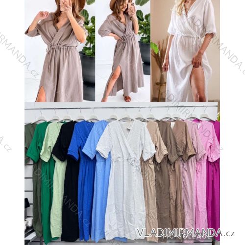 Women's Long Sleeve Hoodie Dress (S / M ONE SIZE) ITALIAN FASHION IMWA216095