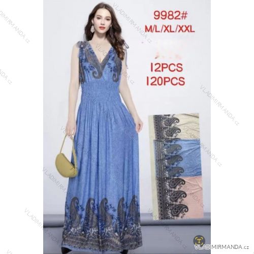 Women's Long Elegant Icecool Sleeveless Dress (S/ML/XL) ITALIAN FASHION AINUOSI IMB24Y1090