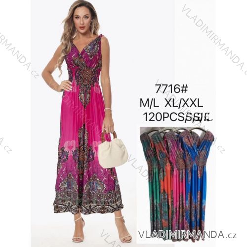 Šaty dlouhé elegantní icecool bez rukávu dámské (M/L, XL/2XL) AINUOSI ITALSKÁ MODA AINUOSI IMB247716