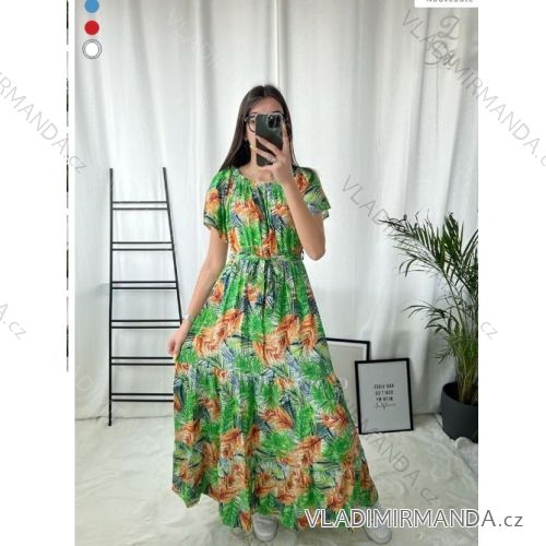 Women's Long Chiffon Short Sleeve Dress (S/M ONE SIZE) ITALIAN FASHION IMWGS231048