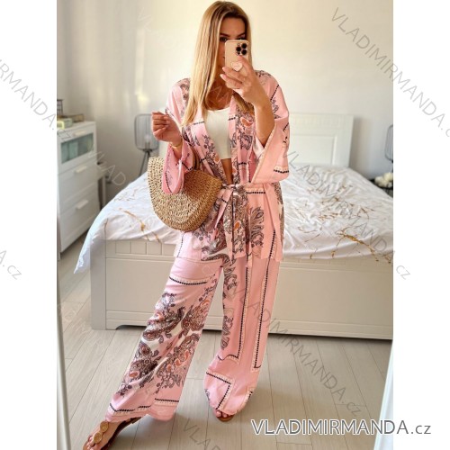 Šaty elegantní košilové dlouhý rukáv dámské (S/M ONE SIZE) ITALSKÁ MÓDA IMWY21734 -   pink -   M / L