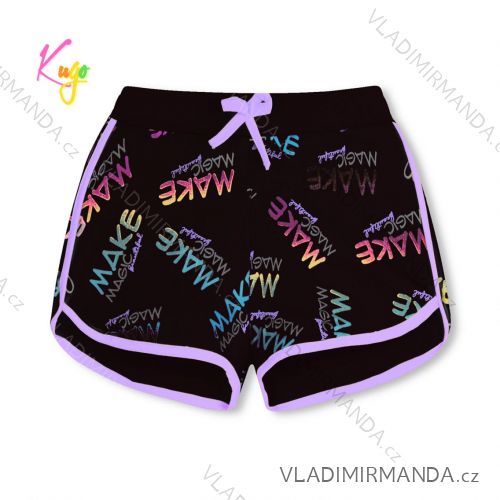 Kraťas shorts with sequins baby teen girl (98-128) KUGO K627