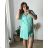 Short Sleeve Shirt Dress women (uni L-2XL) ITALIAN MODA IMS20002