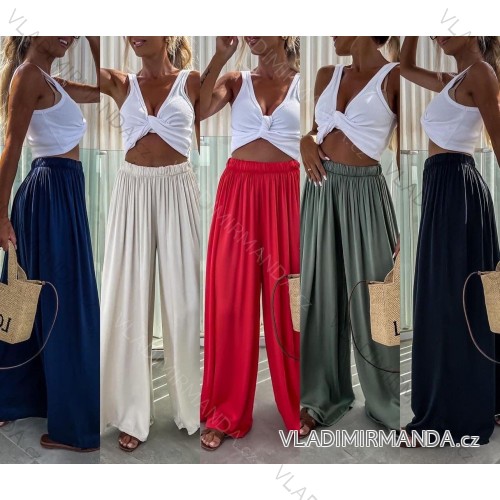 Kalhoty letní oversize dámské (S/M ONE SIZE) ITALSKÁ MODA IM424441/DU červená S/M